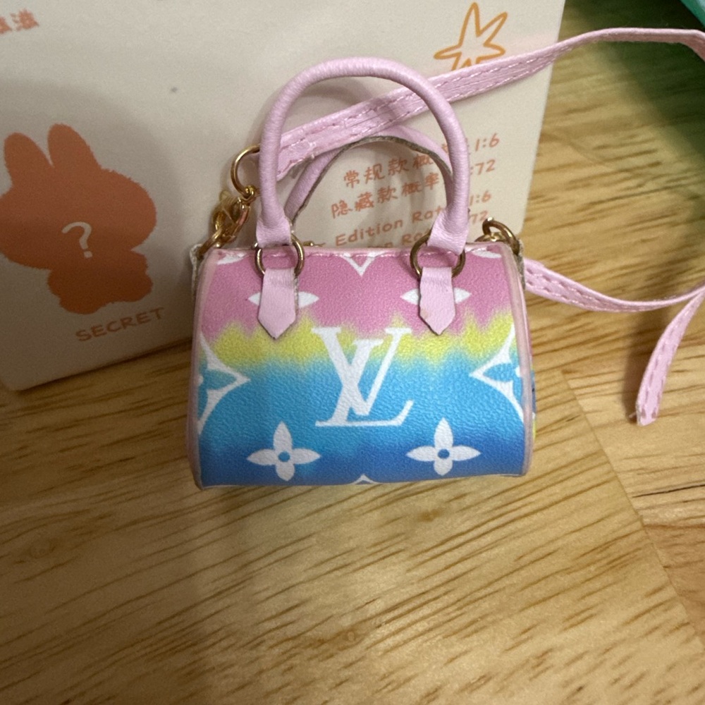 L V luxury designer inspired speedy-style purse / bag for Labubu or other doll